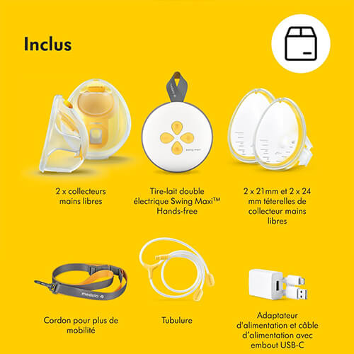 Avis Medela Swing Maxi Hands-Free 4 Medela Swing Maxi Hands-Free inclus dans le pack
