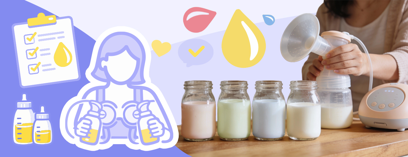 Les différentes couleurs de lait maternel