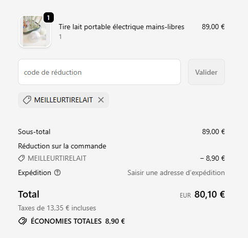 Panier Fizimed avec code meilleurtirelait